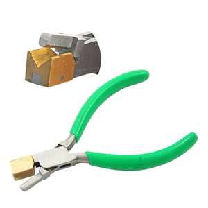 Herramienta de doblado de Metal con ranura en V de mordaza de latón, alicates de cierre de arco de 140mm con mangos de PVC para fabricación de joyas y prensado sin resorte - Product Image 1