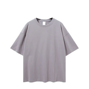 <b>Men</b> Boxy Oversized Drop Shoulder Loose Fit T-Shirt Custom Logo 100% Cotton Plus Size Tee Loose Fit Streetwear College OEM - Product Image 4