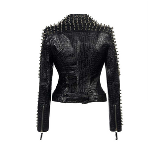 Veste de moto respirante en cuir clouté personnalisée pour femme, style rock, veste de combat pour homme, vêtements de fête pour femme - Product Image 2
