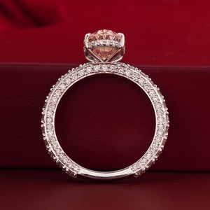 14K <b>Gold</b> Fashion <b>Ring</b> with 2.04 CT Vivid Pink Oval Lab Grown Diamond Rare Color Statement - Product Image 3