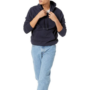 Sweat à capuche en coton et polyester pour homme, avec doublure en polaire brossée et surpiqûres contrastées - Product Image 4