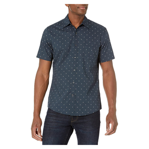 Anti-Wrinkle Breathable Knitted Cotton Plus Size Men's Casual <b>Half</b> Sleeve Covered <b>Button</b> Summer <b>Shirt</b> Custom Hawaiian Printing - Product Image 1