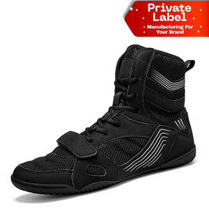 Calzado de Boxeo Personalizable con Base Plana de Poliéster, Máximo Agarre al Suelo, Calzado de Combate Flexible, Sistema de Cordones Seguro, Caña Alta - Product Image 1