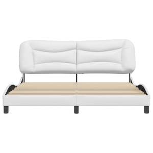 Cadre de lit en similicuir Hvar blanc 72"x83.9" sans matelas, lits rembourrés - Product Image 4