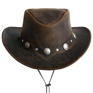 Chapeau de cowboy en cuir de qualité supérieure fabriqué au Pakistan, marque privée, pour hommes - Product Image 4