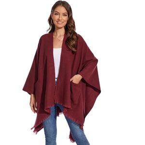Shawl <b>Wraps</b> for Women, Elegant Knitted Cape Open Front Poncho Scarf <b>Blanket</b> Cardigan Coat for Autumn and Winter - Product Image 3