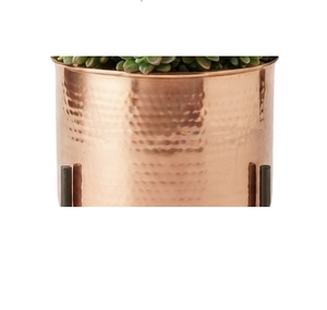 Pot de fleurs métallique plaqué cuivre le plus vendu pour la décoration intérieure du jardin et du salon, avec support - Product Image 4