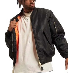 Blouson aviateur pour homme, dernier design, logo personnalisé, fermeture éclair sur le devant, nylon imperméable et coupe-vent. - Product Image 3