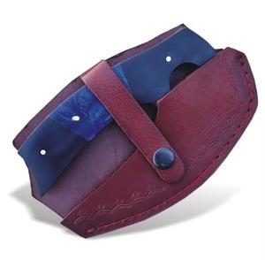Cortador de Pizza de Acero de Damasco Hecho a Mano Único y Personalizado con Funda de Cuero - Steel Craft International - Product Image 2