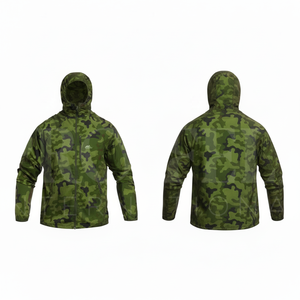 Veste coupe-vent légère et imperméable à capuche camouflage pour homme, idéale pour les activités sportives décontractées en extérieur – Collection Hiver - Product Image 3