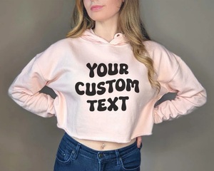 Sudadera Corta Personalizada ODM 2026 con Texto Personalizado y Opción de Logotipo Frontal, Sudadera Corta 100% Algodón - Product Image 1