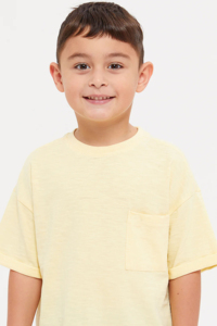 เสื้อยืดเด็กคอลเลคชั่นออร์แกนิคคอตตอนมากกว่า 60 สี เสื้อผ้าเด็กคุณภาพสูงสำหรับฤดูร้อน เสื้อยืดโอเวอร์ไซส์สำหรับเด็ก - Product Image 4