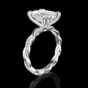 Anillo de Compromiso para Mujer con Diamante Sintético Cultivado en Laboratorio, Corte Brillante Aurum Diam, Color E, Certificado EGL, Chapado en Plata 925, Moderno - Product Image 2