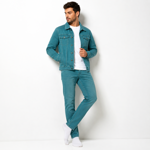 Veste en jean élégante pour homme, offrant une construction durable, une mobilité confortable et un style polyvalent pour les looks décontractés et urbains. - Product Image 5