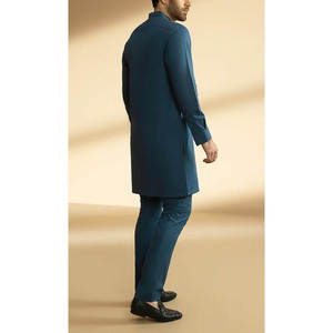 Ensemble de vêtements traditionnels islamiques ethniques haut de gamme pour hommes, shalwar kameez, en coton respirant, séchage rapide, toutes saisons, mariage 2026 - Product Image 3