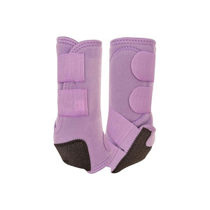 Protège-tendons pour chevaux en nylon violet avec sangles Velcro et rembourrage protecteur - Product Image 1