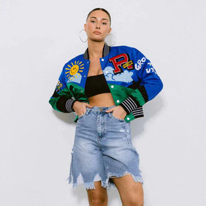 New Arrival Women Customizable Printed Varsity <b>Jacket</b> Best Quality With Embroidery <b>Workout</b> For Women <b>Jacket</b> - Product Image 1