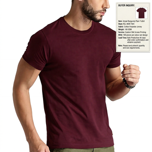 T-shirt en coton et polyester pour homme, 180 GSM, jersey, col rond, impression sérigraphique personnalisée, marque privée - Product Image 6