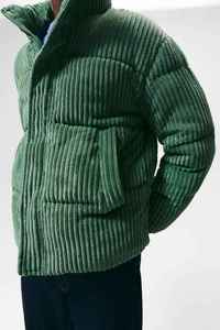 custom Puffer <b>Jacket</b> <b>Men</b> High Collar Loose Fit Corduroy Winter Warm Outer Coat Padded Puffer <b>Jacket</b> - Product Image 4