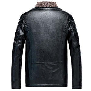 Veste en simili cuir Sherpa pour homme NESTA SPORTS, fermeture éclair, épaisse, grande taille, en polaire, col à revers, vêtement d'extérieur décontracté pour l'hiver - Product Image 3