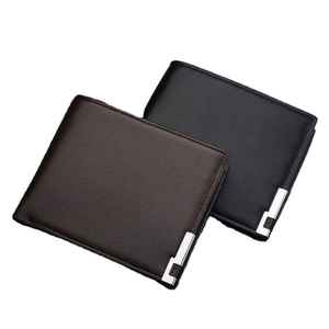 กระเป๋าสตางค์หนังแท้สีดำสำหรับผู้ชาย ดีไซน์หรูหรา ทำมือ ทรงบาง - Product Image 1