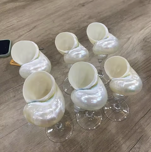 แก้วไวน์เปลือกหอยทำมือจากเวียดนาม แก้วน้ำเปลือกหอยธรรมชาติ สำหรับไวน์ ค็อกเทล ตกแต่งโต๊ะบาร์ชายหาด - Product Image 5