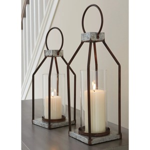 เชิงเทียนทองเหลืองติดผนังพร้อมโคมแก้วใสสำหรับตกแต่งบ้าน - Product Image 2