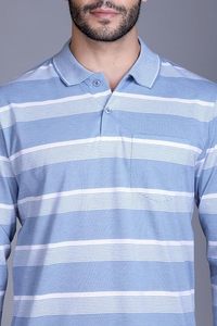 Function Mode <b>Mens</b> Professional <b>Shirt</b> Featuring <b>Striped</b> Styling And Comfortable Cotton Construction <b>Long</b> <b>Sleeve</b> - Product Image 3
