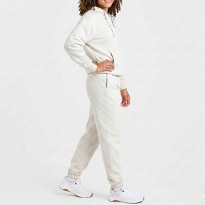 Wholesale Low Price Custom Women Casual Two-Piece Zipper Hooded Breathable Cotton Tracksuit <b>Set</b> Comfortable Low MOQ Sweatsuit - Product Image 3