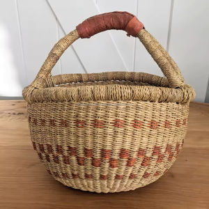 Nouveautés 2026 Panier Bolga en jonc de mer naturel fait main, organisateur décoratif en paille, vente en gros OEM durable du Vietnam - Product Image 6