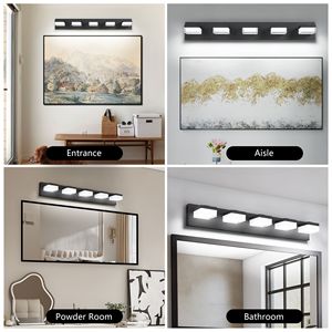 Modern 5-<b>Light</b> Black Iron <b>Bathroom</b> <b>Vanity</b> LED <b>Light</b> Fixture with Over Mirror Design Model D0100XU44CV - Product Image 4