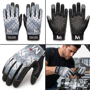 Factory Price Custom Mechanic <b>Gloves</b> Anti Slip Touchscreen <b>Moisture</b>-Wicking Polyester Padded Palm Multi-Purpose Automotive - Product Image 5