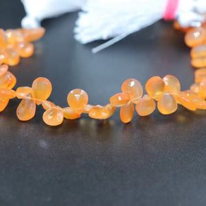 Perles Briolette en forme de coeur de cornaline 6*10mm perles de pierre à facettes naturelles pour la fabrication de bijoux - Product Image 1