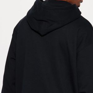 Sweat-shirt à capuche pour homme, noir, broderie lion, coupe oversize, polaire, design avant, décontracté, hiver, 100% coton, coupe-vent, respirant - Product Image 4