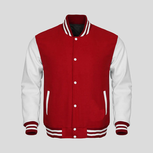 Veste de baseball Varsity College pour homme, manches en cuir blanc et corps en laine violette, style universitaire - Product Image 3