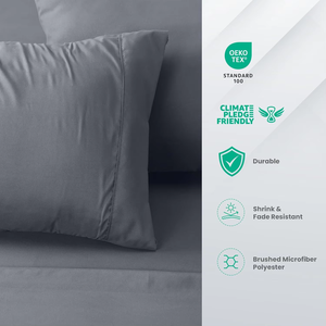 5 Star Hotel Linen Luxury Super Soft 4-Piece Solid Fitted Flat <b>Sheet</b> Pillowcases Set <b>King</b> <b>Size</b> - Product Image 6
