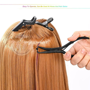 Kit d'outils pour extensions de cheveux noirs, comprenant des pinces à micro-anneaux, des clips, des pinces de dépose pour extensions de cheveux naturels - Product Image 2