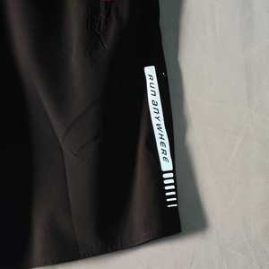 Pantalones Cortos Deportivos PUFFIN SPORTS Personalizados para Hombre, Negros, Sólidos, de Secado Rápido, con Cordón Ajustable, Deportivos, Atléticos, de Cintura Media y Longitud Corta - Product Image 4