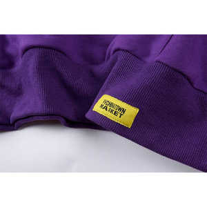 เสื้อฮู้ดดี้สีม่วงลายกราฟิกทรงโอเวอร์ไซส์สำหรับผู้ชาย สไตล์สตรีทแวร์ ผ้าฝ้าย พูลโอเวอร์ ยูนิเซ็กส์ ฮิปฮอป ผ้าฟลีซ สกรีนลายได้ตามสั่ง - Product Image 5