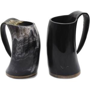 Taza de Beber de Doble Pared Hecha a Mano de Alta Calidad, Estilo Vikingo Moderno, Textura de Cuerno Natural, para Fiestas y Uso Doméstico, Precio Bajo - Product Image 3