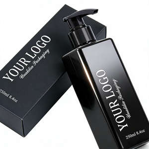 Bouteille plate en plastique PET de 250 ml (8 oz) avec pulvérisateur à pompe pour shampoing, gel douche, lavage corporel - Emballage personnalisé avec logo, flacons à pompe pour lotion - Product Image 6