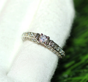 925 <b>Sterling</b> <b>Silver</b> Original Moissanite <b>Ring</b> Handcrafted Shimmering Fine Jewelry Rhodium Plated Prong <b>Set</b> Religious Style - Product Image 1