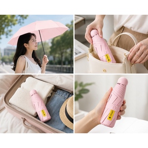 Parapluie pliable compact léger rose mini UPF 50+ anti-UV et anti-pluie - Product Image 2