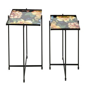 <b>Foldable</b> Tray Side <b>Table</b> Flowers <b>Garden</b> Square Set Of 2 Pieces - Product Image 3