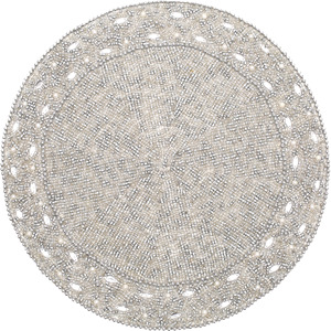 Best Luxury Modern Eco-Friendly Tableware Set Rounded <b>Placemat</b> with Glass <b>Beads</b> Polyester Cloth Pad for Parties Other Functions - Product Image 1