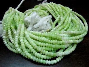 Cuentas facetadas de ópalo verde natural en forma de rondel, tamaño aproximado 4-5 mm, hebras de 13 pulgadas de largo - Product Image 2
