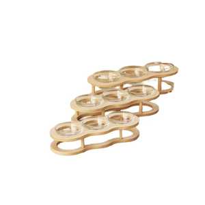 ที่วางไข่ไม้แบบหลายชั้นพร้อมถ้วยแก้ว ชั้นวางเสิร์ฟไข่ ชั้นวางโชว์ จัดระเบียบครัว ถาดใส่ไข่เดวิล - Product Image 1