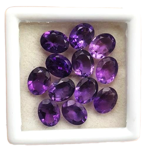 Ametyste naturelle ovale facettée 10mm 14mm, pierre précieuse violette en vrac pour la fabrication de bijoux, prix de gros, fabricant indien - Product Image 4