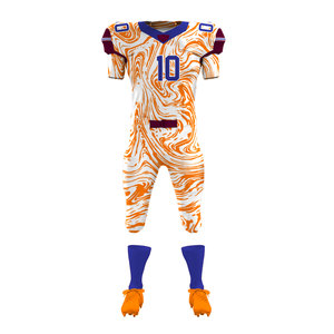 ชุดอเมริกันฟุตบอลสำหรับผู้ใหญ่ เนื้อผ้าระบายอากาศ ป้องกันรังสียูวี แห้งเร็ว ผลิตจากโพลีเอสเตอร์ เสื้อเจอร์ซีย์ กางเกงขาสั้น แขนสั้น สั่งทำแบบซับลิเมชั่นได้ - Product Image 4