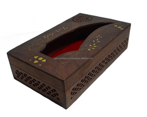 Elegante caja de servilletas de madera de lujo Falak World Export soporte de pañuelos para el hogar Hotel y restaurante empaquetado en cartón por FWE - Product Image 5